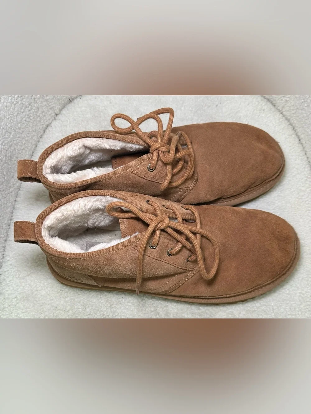 UGG Men’s Neumel Chestnut Suede Shearling Chukka Boots Fall Winter Warm Cozy 11